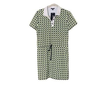 NWT Melly M Medium Multicolor Tie Waist Collared Sporty Short Sleeve Mini Dress